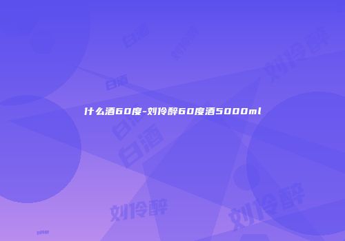 什么酒60度-刘伶醉60度酒5000ml
