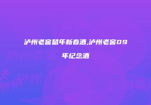 泸州老窖鼠年新春酒,泸州老窖09年纪念酒