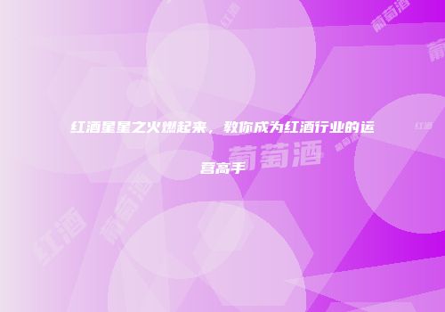 红酒星星之火燃起来，教你成为红酒行业的运营高手