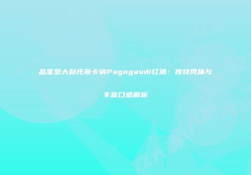 品鉴意大利托斯卡纳Pagogaudi红酒：独特风味与丰富口感解析