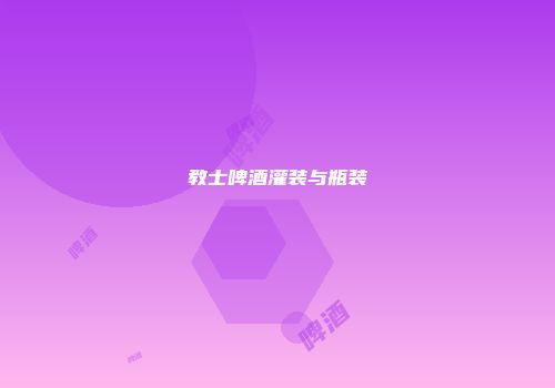 教士啤酒灌装与瓶装