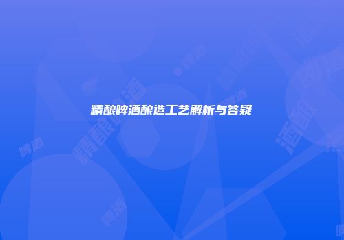 精酿啤酒酿造工艺解析与答疑