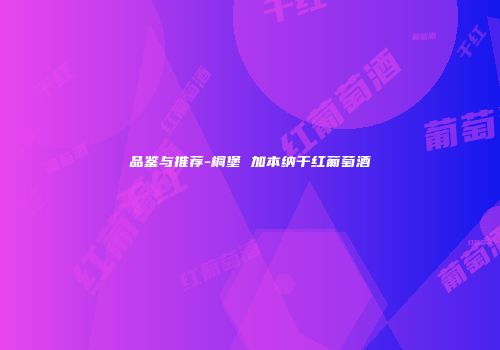 品鉴与推荐-桐堡 加本纳干红葡萄酒
