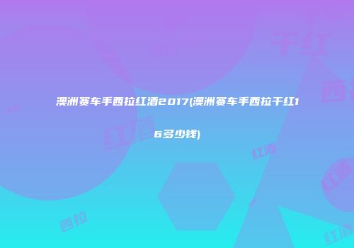 澳洲赛车手西拉红酒2017(澳洲赛车手西拉干红16多少钱)