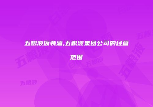 五粮液原装酒,五粮液集团公司的经营范围