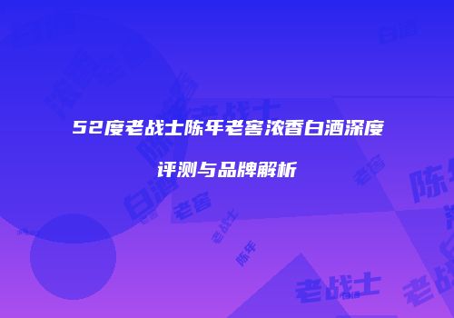 52度老战士陈年老窖浓香白酒深度评测与品牌解析