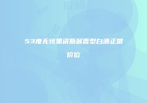 53度无忧黑瓷瓶酱香型白酒正常价位