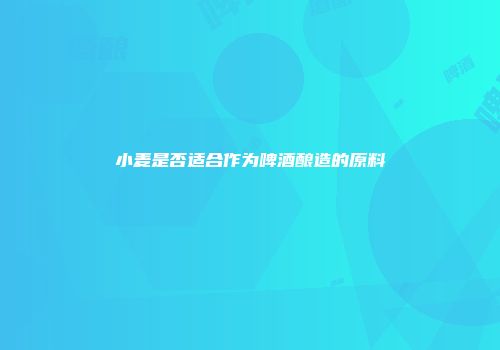 小麦是否适合作为啤酒酿造的原料