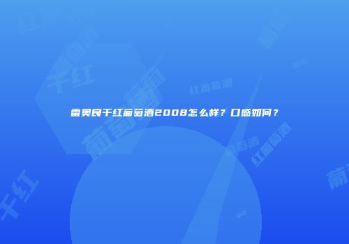 雷奥良干红葡萄酒2008怎么样？口感如何？