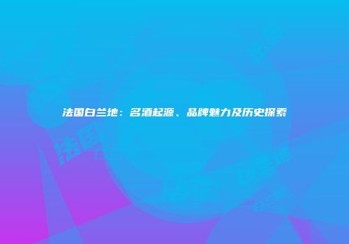 法国白兰地：名酒起源、品牌魅力及历史探索