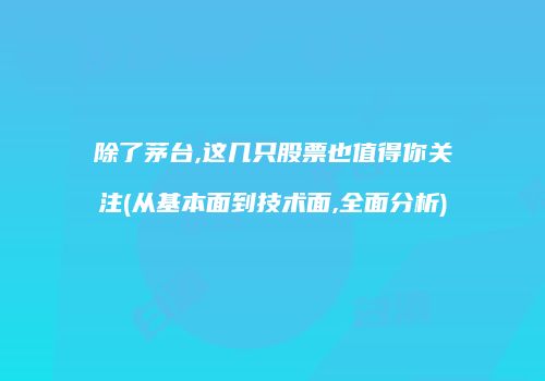 除了茅台,这几只股票也值得你关注(从基本面到技术面,全面分析)