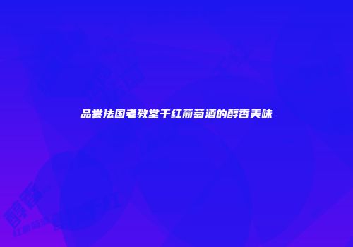 品尝法国老教堂干红葡萄酒的醇香美味