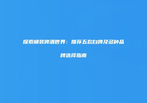 探索桶装啤酒世界：推荐五款白啤及多种品牌选择指南
