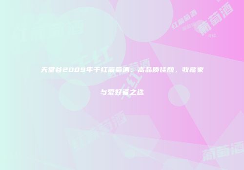 天堂谷2009年干红葡萄酒：高品质佳酿，收藏家与爱好者之选