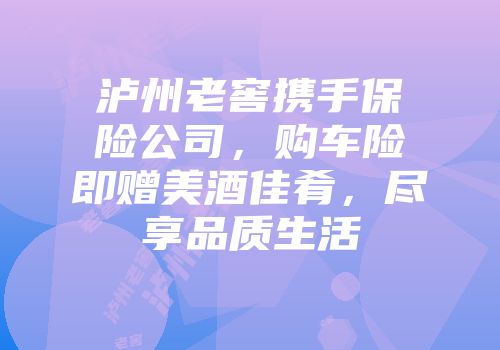 泸州老窖携手保险公司，购车险即赠美酒佳肴，尽享品质生活