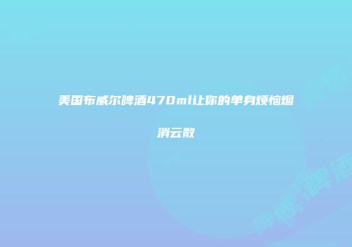 美国布威尔啤酒470ml让你的单身烦恼烟消云散