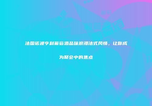 法国诺波亨利葡萄酒品味浪漫法式风情，让你成为聚会中的焦点