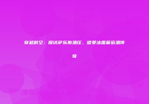 穿越时空：探访萨乐斯酒庄，感受法国葡萄酒传奇