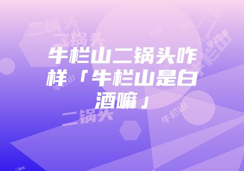 牛栏山二锅头咋样「牛栏山是白酒嘛」