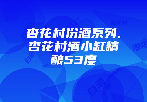 杏花村汾酒系列,杏花村酒小缸精酿53度