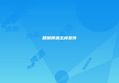 精酿啤酒怎样宣传