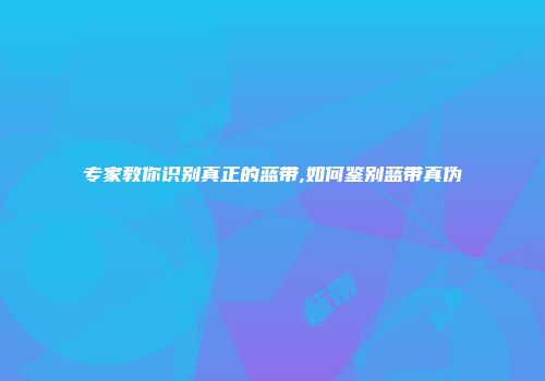 专家教你识别真正的蓝带,如何鉴别蓝带真伪