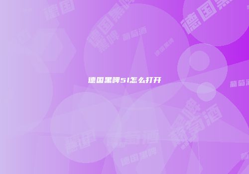 德国黑啤5l怎么打开