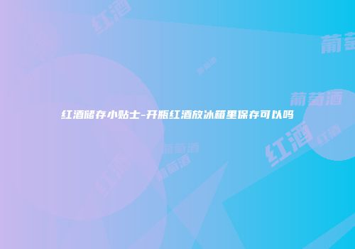 红酒储存小贴士-开瓶红酒放冰箱里保存可以吗