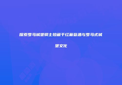 探索罗马城堡骑士珍藏干红葡萄酒与罗马式城堡文化