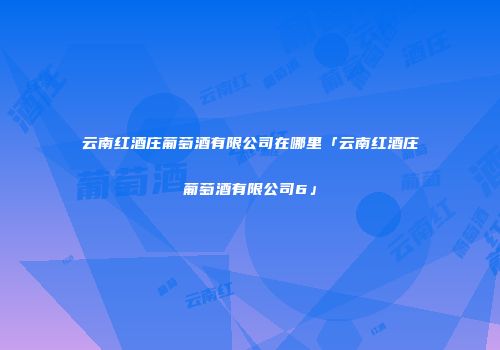 云南红酒庄葡萄酒有限公司在哪里「云南红酒庄葡萄酒有限公司6」