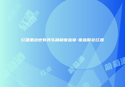 红酒里边也有其乐融融家庭宴-家庭聚会红酒