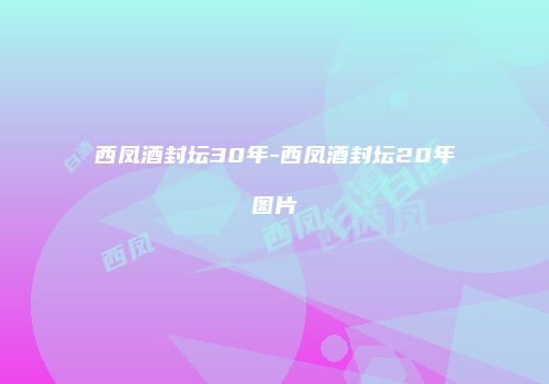 西凤酒封坛30年-西凤酒封坛20年图片