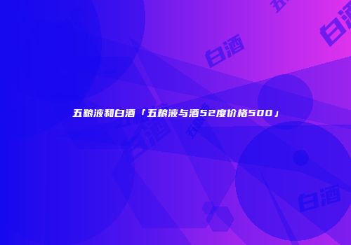 五粮液和白酒「五粮液与酒52度价格500」
