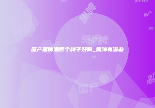 国产黑啤酒哪个牌子好喝_黑啤有哪些
