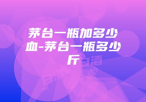 茅台一瓶加多少血-茅台一瓶多少斤