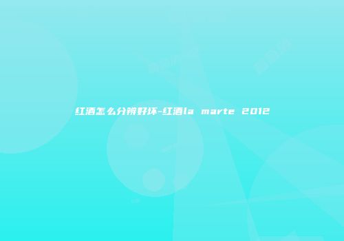 红酒怎么分辨好坏-红酒la marte 2012