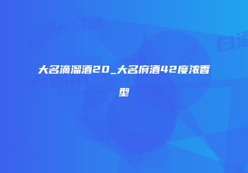 大名滴溜酒20_大名府酒42度浓香型