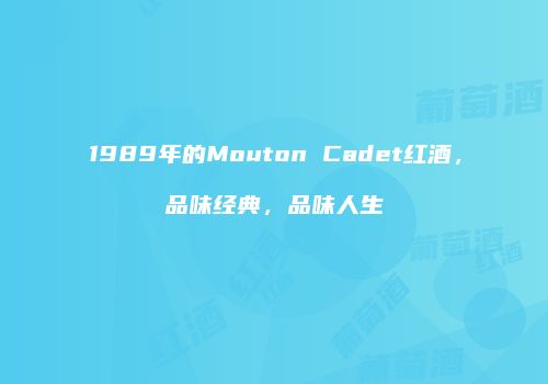 1989年的Mouton Cadet红酒，品味经典，品味人生