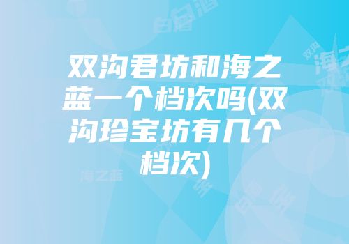 双沟君坊和海之蓝一个档次吗(双沟珍宝坊有几个档次)