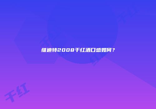 维迪特2008干红酒口感如何？