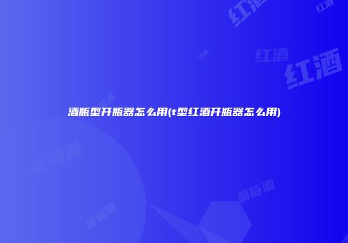 酒瓶型开瓶器怎么用(t型红酒开瓶器怎么用)