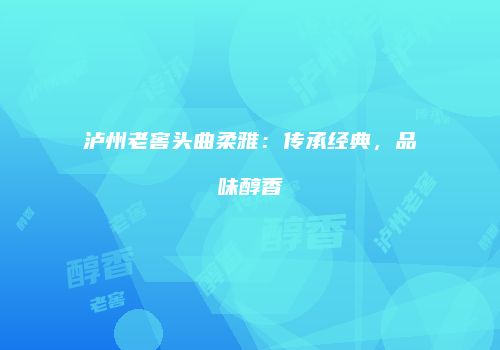 泸州老窖头曲柔雅：传承经典，品味醇香