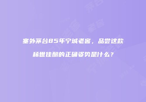 塞外茅台85年宁城老窖，品尝这款稀世佳酿的正确姿势是什么？