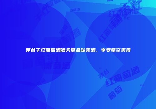 茅台干红葡萄酒满天星品味美酒，享受星空美景