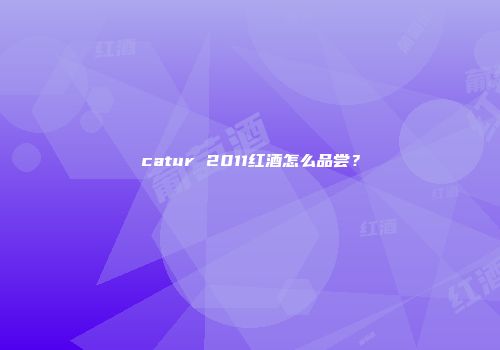 catur 2011红酒怎么品尝？