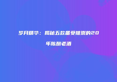 岁月精华：揭秘五款备受推崇的20年陈酿老酒