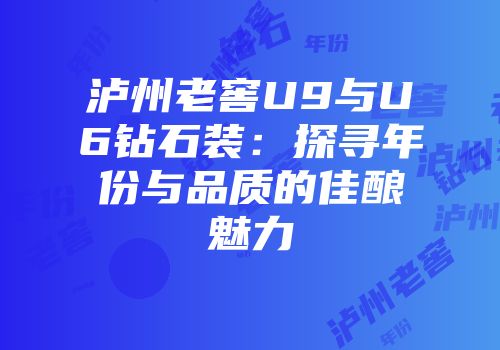 泸州老窖U9与U6钻石装：探寻年份与品质的佳酿魅力
