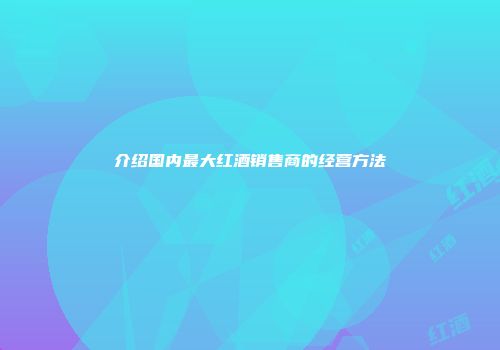介绍国内最大红酒销售商的经营方法
