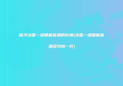 探寻法国一级田葡萄酒的价格(法国一级田葡萄酒多少钱一斤)