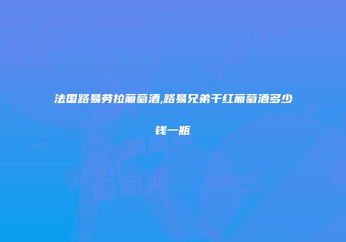 法国路易劳拉葡萄酒,路易兄弟干红葡萄酒多少钱一瓶
